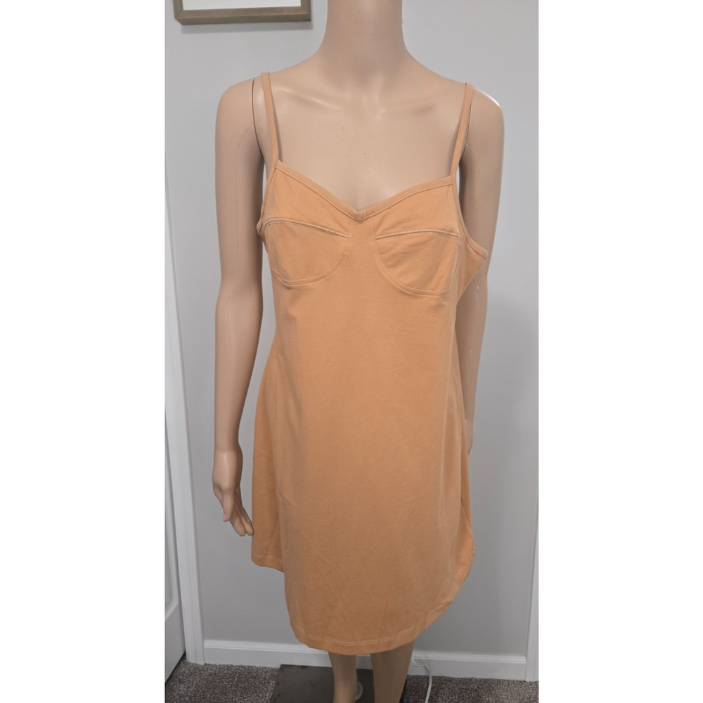 Abound women's large spaghetti strap orange brown fitted dress